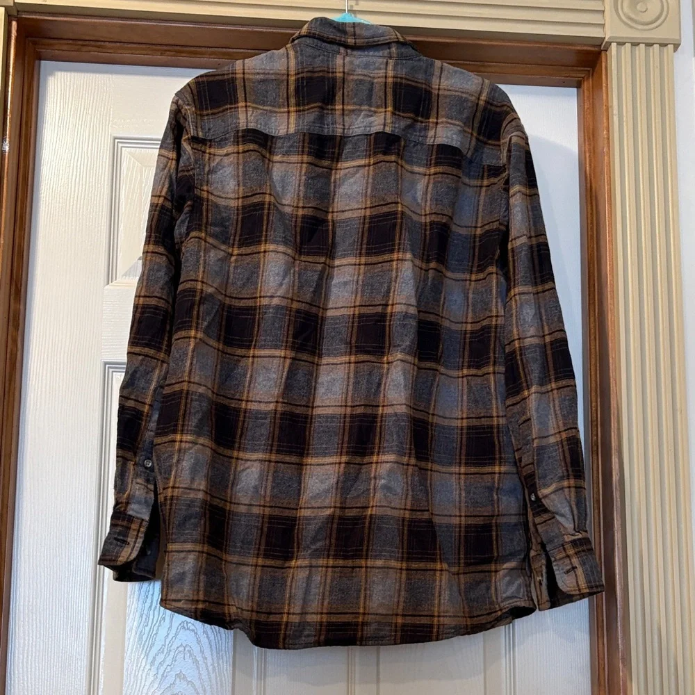 Men's Gray and Brown Checkered Shirt - Picture 3 of 3